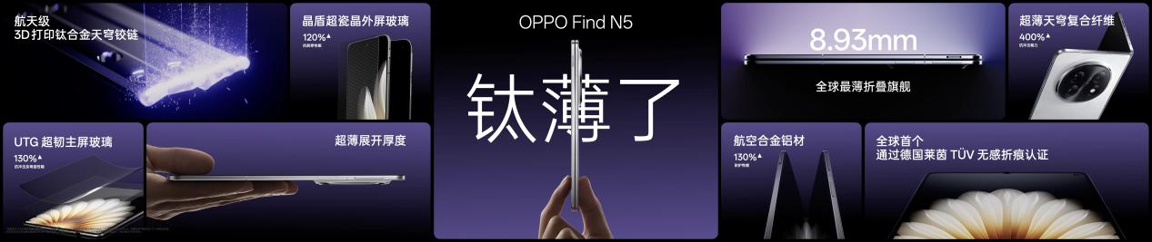 钛薄了,太强了,全球最薄折叠旗舰OPPO Find N5正式发布 - 第3张 - 智趣东西 钛薄了,太强了,全球最薄折叠旗舰OPPO Find N5正式发布 - 第3张