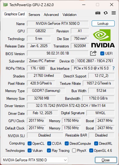 强到没朋友 索泰GeForce RTX 5090 D SOLID OC试用 - 第15张 - 智趣东西 强到没朋友 索泰GeForce RTX 5090 D SOLID OC试用 - 第15张
