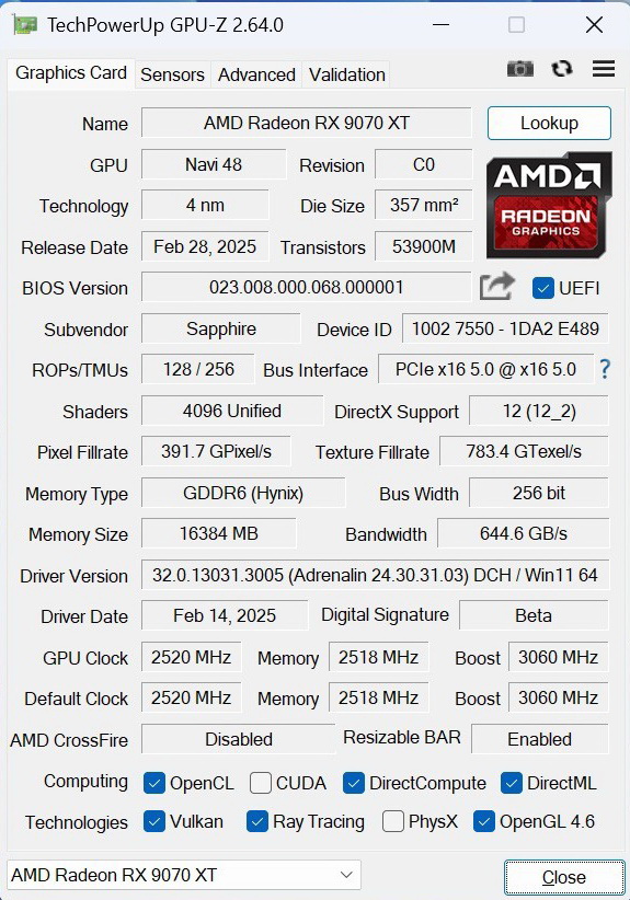 盈通樱瞳水着RX 9070 XT 16GB:在RTX 5070 Ti高涨时,把真正的性价比拉回了现实 - 第7张 - 智趣东西 盈通樱瞳水着RX 9070 XT 16GB:在RTX 5070 Ti高涨时,把真正的性价比拉回了现实 - 第7张